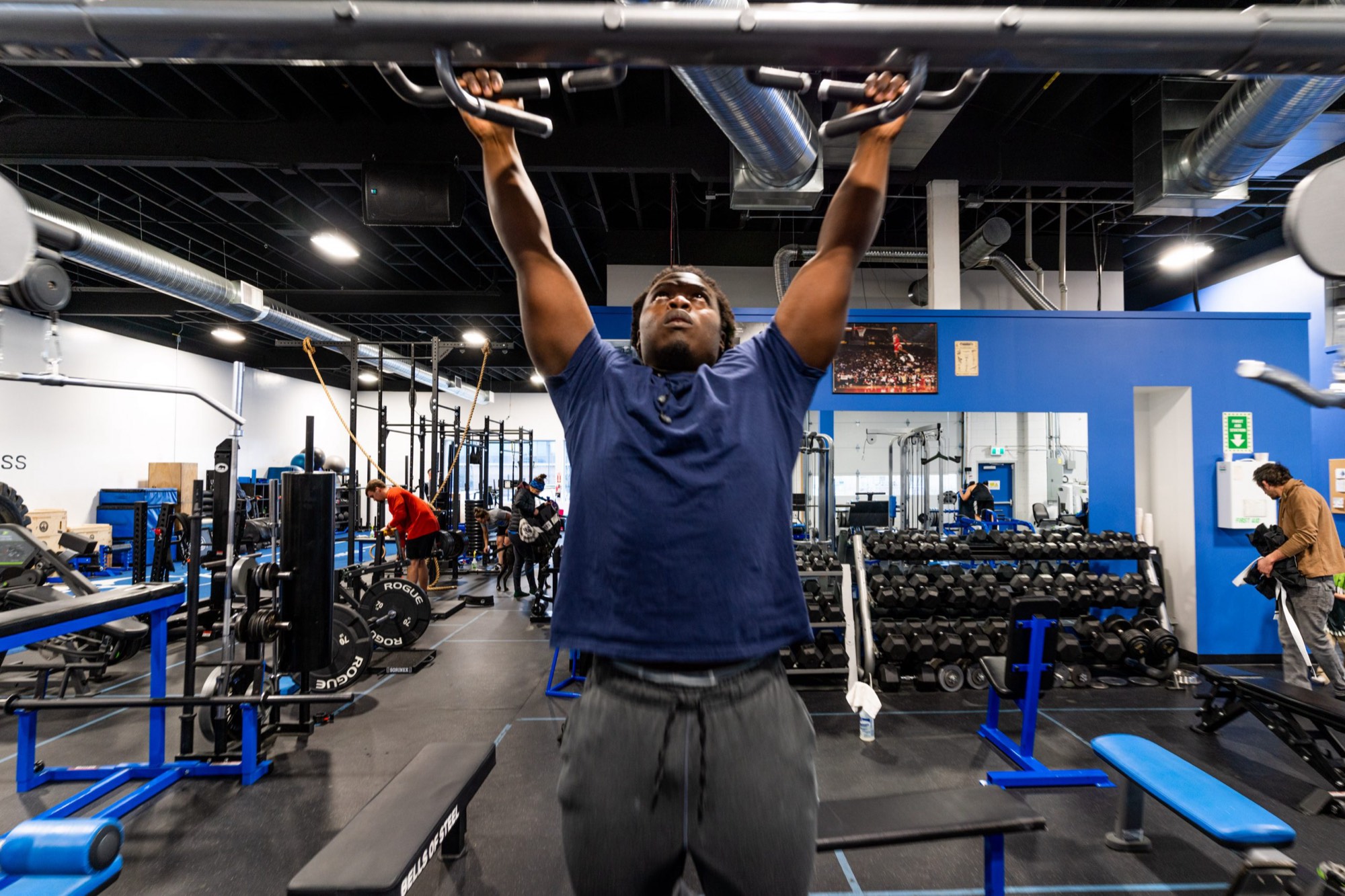 A first-time member training on the open floor at Kings